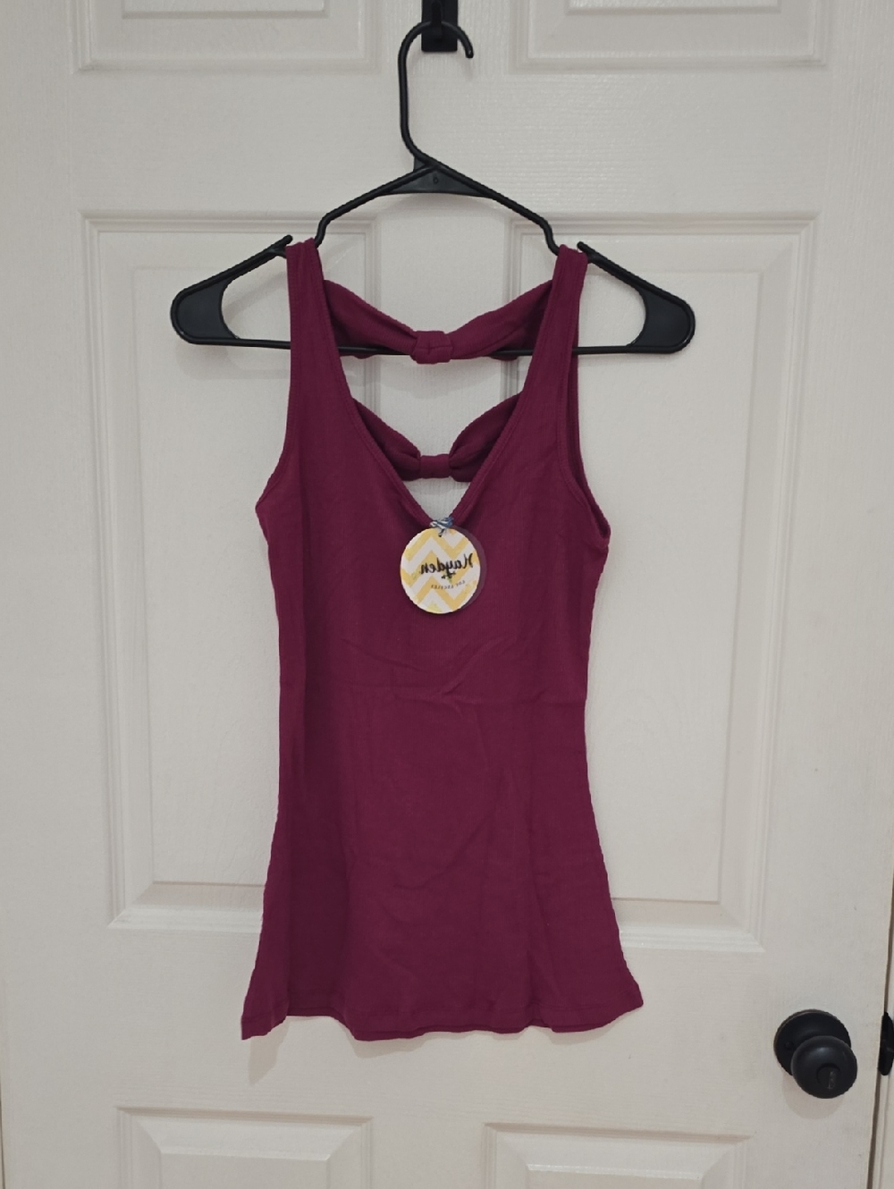 Hayden Plum Knot-Back Tank Top